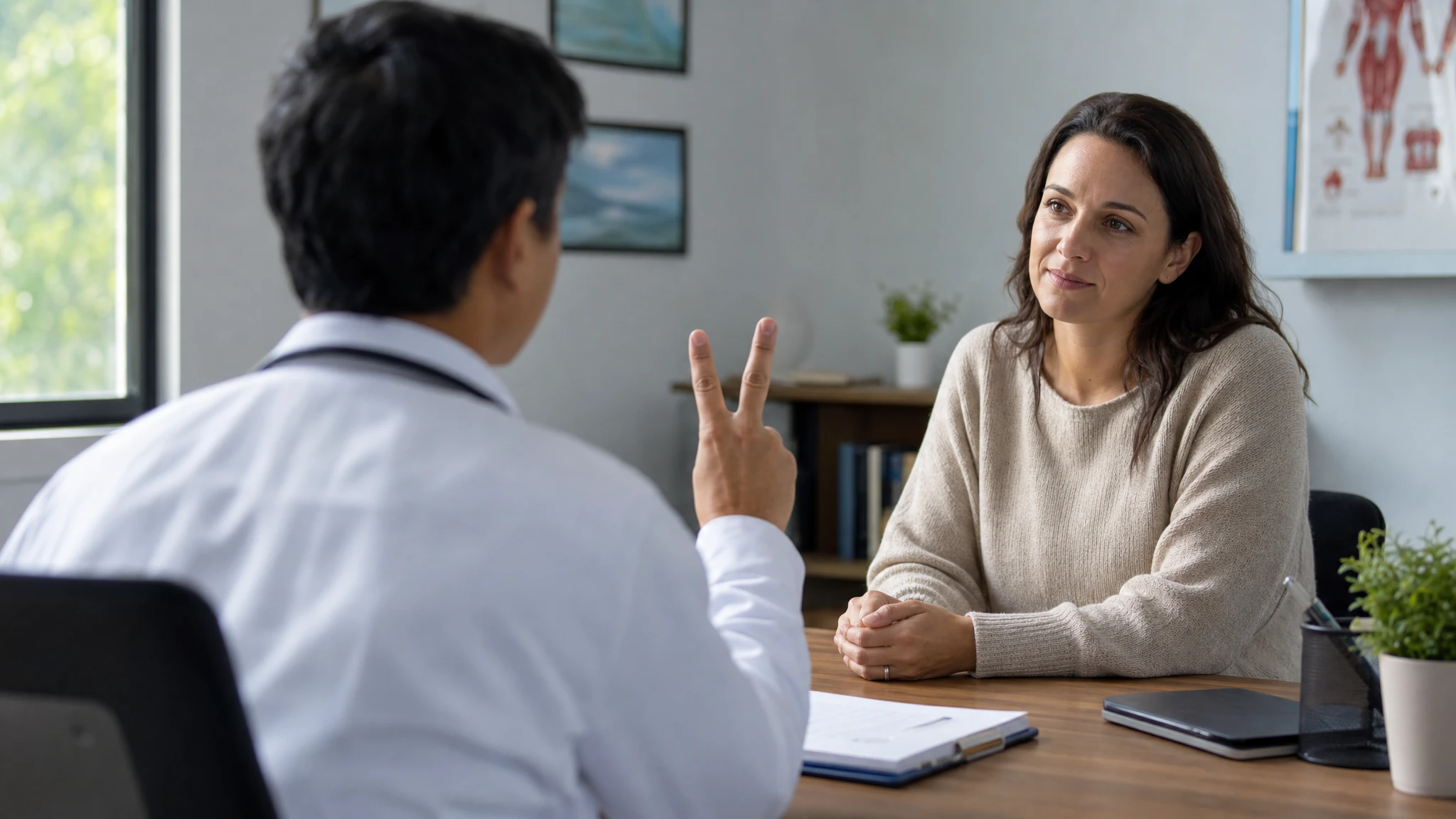 Semaglutide vs tirzepatide: doctor explaining two treatment paths to a patient