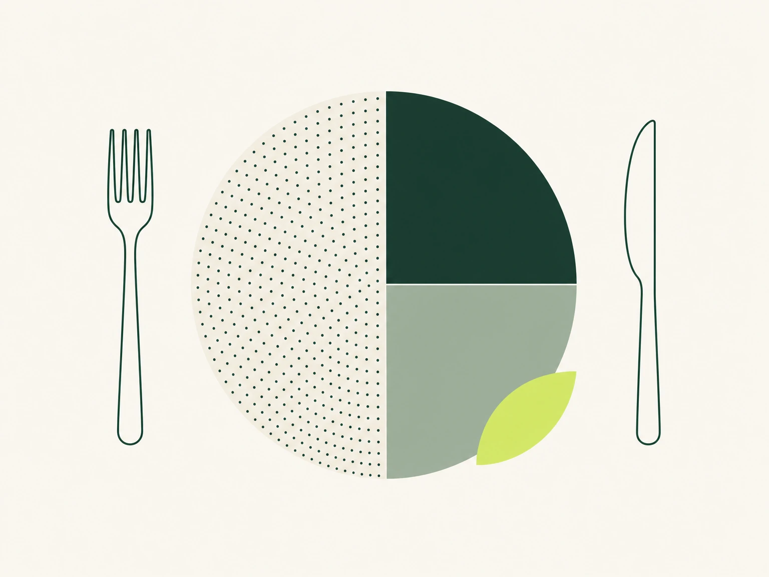 GLP-1 meal plate divided into protein, vegetables and whole grains